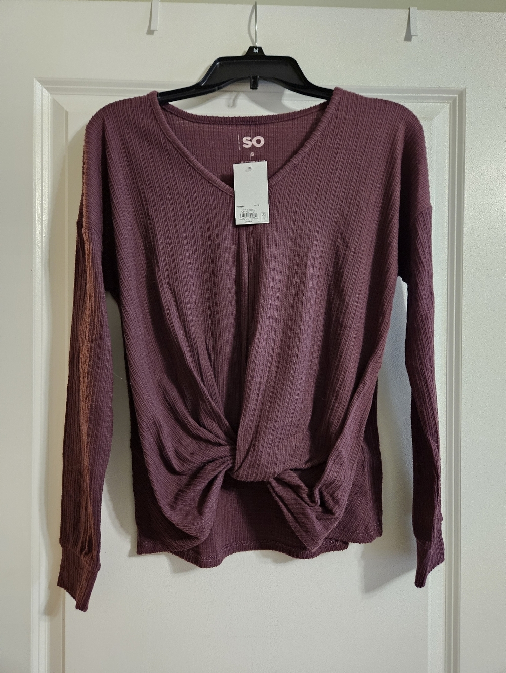 Purple long sleeve SO fleece top, S, NWT